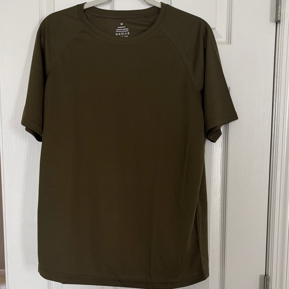 Men's Olive Green Athletic T-Shirt
